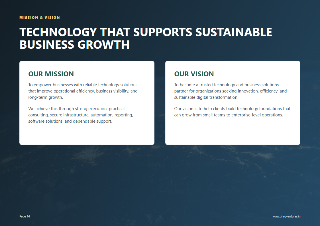 DNSG Ventures mission and vision